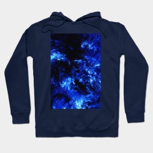 Dark Arctic Splash Black and Blue Abstract Artwork Hoodie